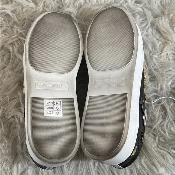 KARL LAGERFELD PARIS CATE PINS LACE UP LEATHER SNEAKER SIZE 7 - Picture 11 of 14